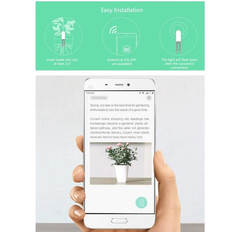 Умный тестер Xiaomi Mijia Mi прибор для измерения освещенности почвы растений цветов с