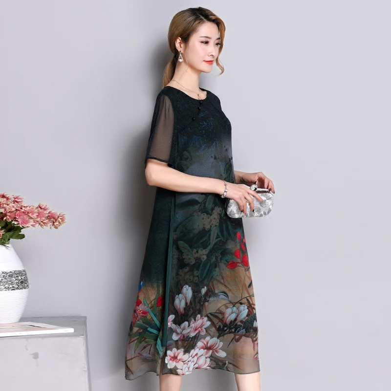 KMETRAM женское платье летние цветочные элегантные платья для вечеринки шелковая