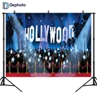 DePhoto фон для фотосъемки Звездный красный ковер блики центр Голливуда вечерние фон для фотосъемки на заказ для фотостудии