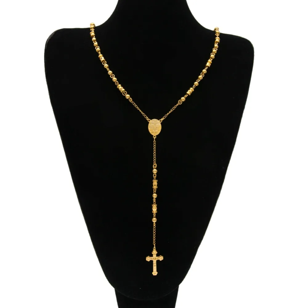 Men Women Catholic Christ Rosary Bead Cross Pendant New Fashion Jesus Rope Necklace | Украшения и аксессуары