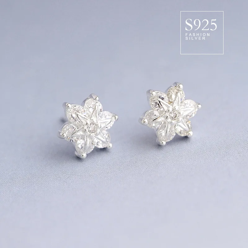 Женские серьги из серебра 925 пробы svsmall снежинок с инкрустацией дикими маленькими