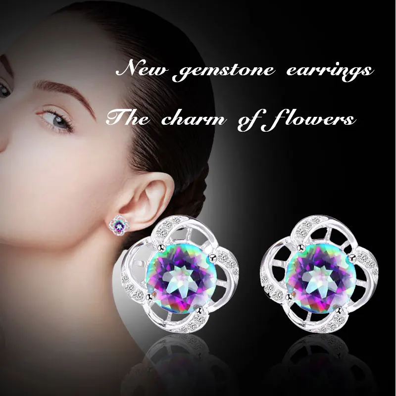 Женские серьги из серебра 925 пробы с мистик топазом|earrings for|earrings for womenearrings women |