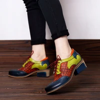 vintage women oxford shoes flats handmade summer spring for woman shoes laces loafers mixed colors casual sneakers flat shoes