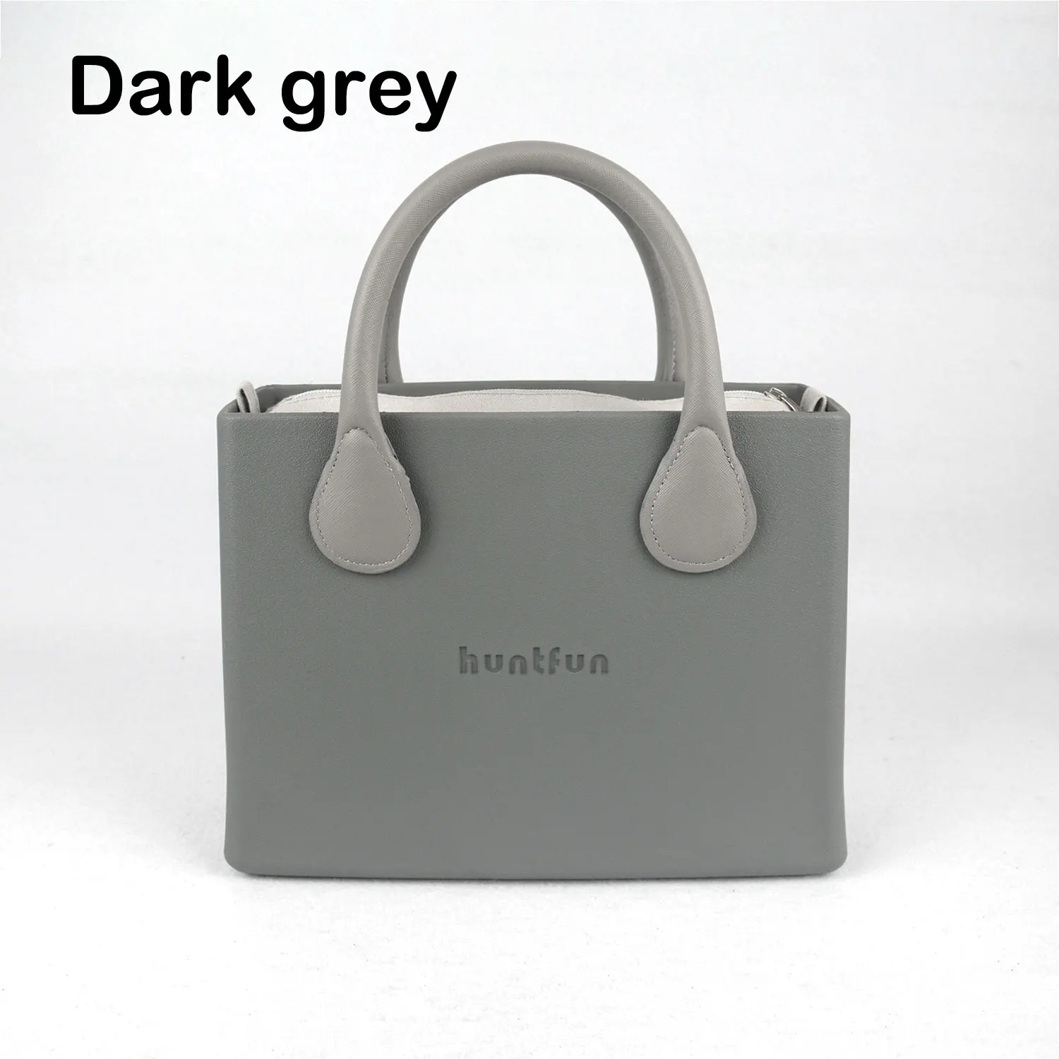 dark grey Новинка huntfun, резиновая силиконовая квадратная сумка EVA, тканевая вставка, кожаная ручка, водонепроницаемая сумка, стильная женская сумка на плечо - Цвет: dark grey