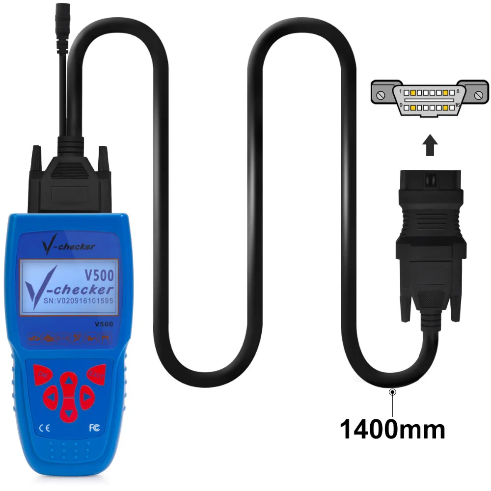 V-checker V500 Auto Code Reader EOBD OBD2 Scanner Scan Tool Testing Engine/Transmission/ABS/Airbag System | Инструменты