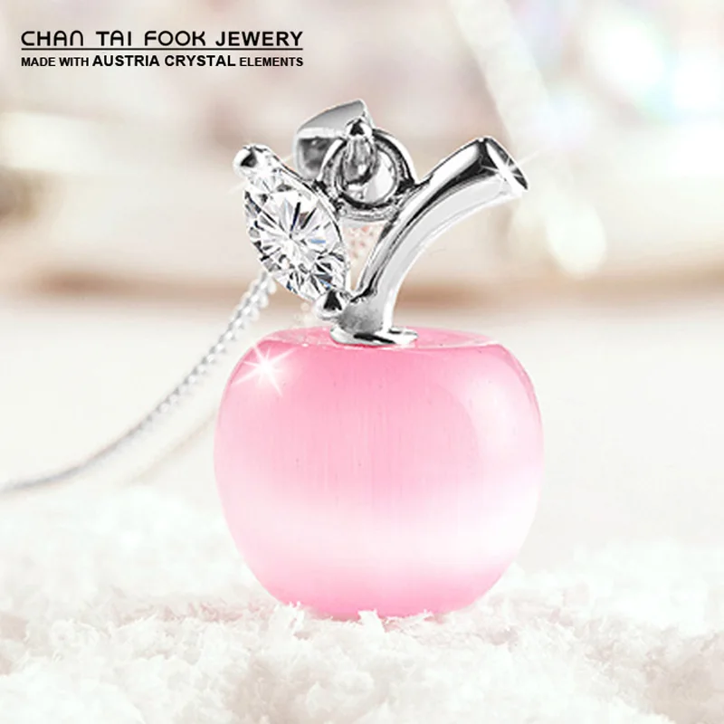 Новые модные роскошные женские ожерелья и подвески с яблочным опалом украшения