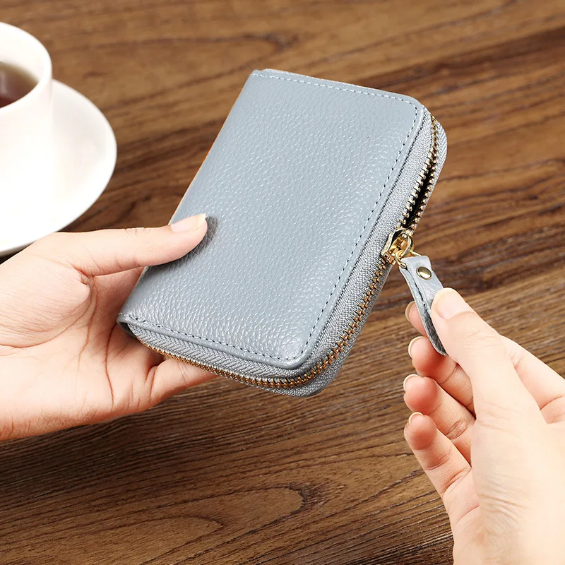 Винтажный женский кошелек Женский из натуральной кожи короткий на молнии