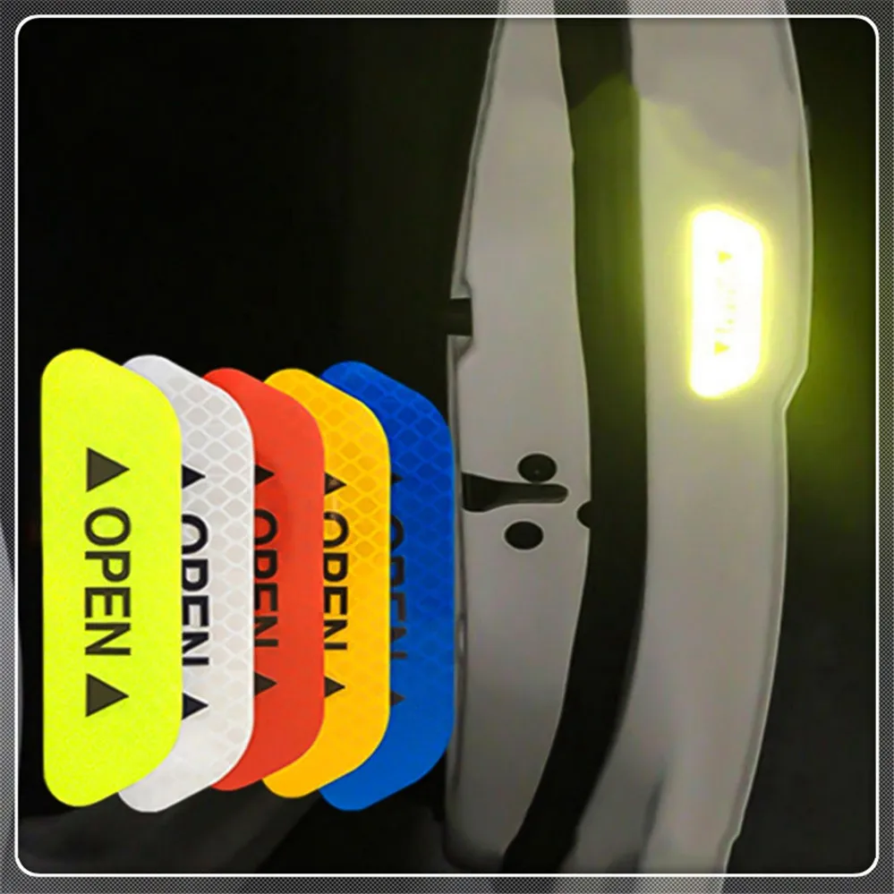 4 шт. автомобильная дверь открывающаяся светоотражающая лента предупреждающая