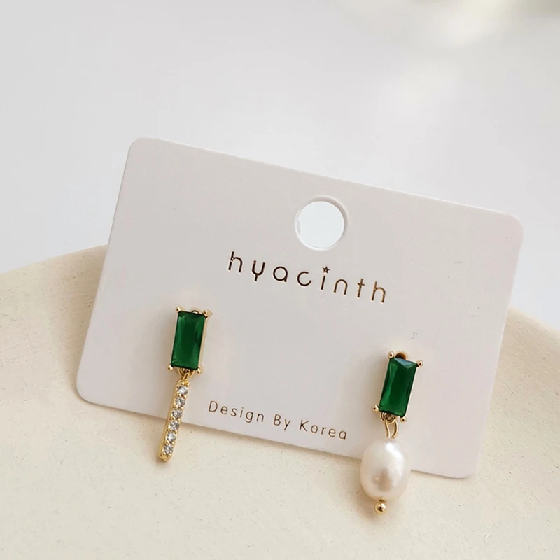 Женские серьги-подвески GWACC серьги в Корейском стиле с зелеными кристаллами и