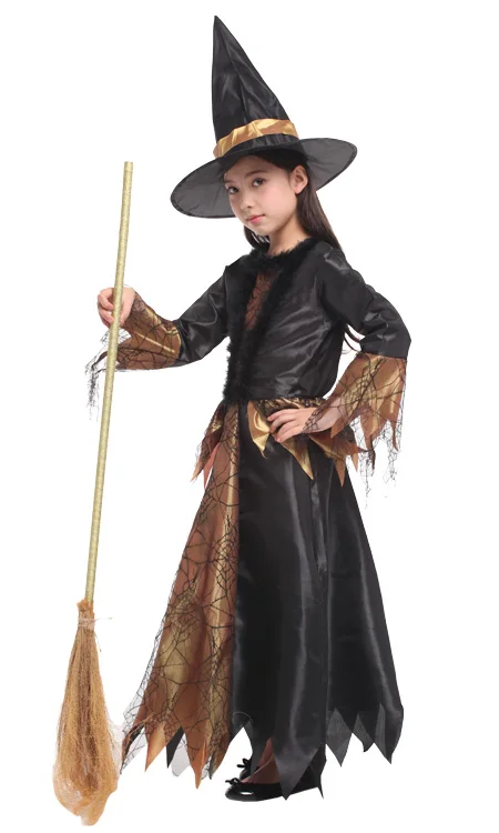 

Shanghai Story Witch Costume Fancy Children Halloween Black Witch Costume Girls Cosplay Christmas Halloween Fancy Dresses