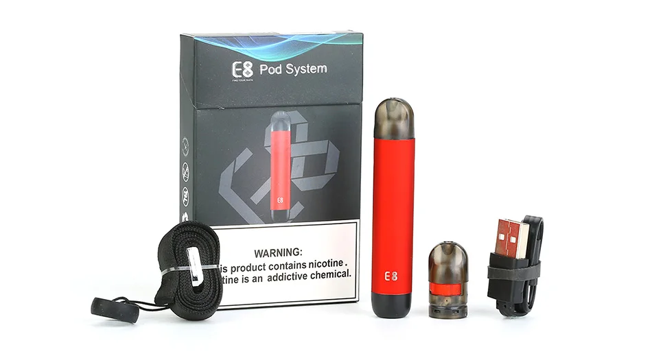 Стартовый набор Heavengifts E8 Pod для JDI 350mAh Встроенный аккумулятор с 1,2 мл многоразового использования Pod E-cigs Vape vs DRAG Nano