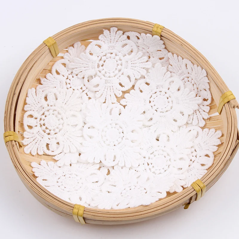 20 шт./лот отделка для вязаной кружевной аппликации с цветами аксессуары одежды