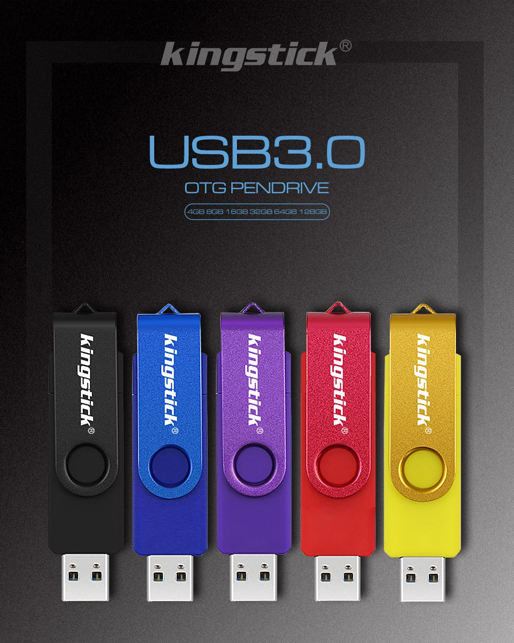 USB 3,0 карта памяти OTG металлический usb флеш-накопитель 16 ГБ 32 ГБ 64 ГБ флеш-накопитель usb Реальная емкость cle usb для телефона Android