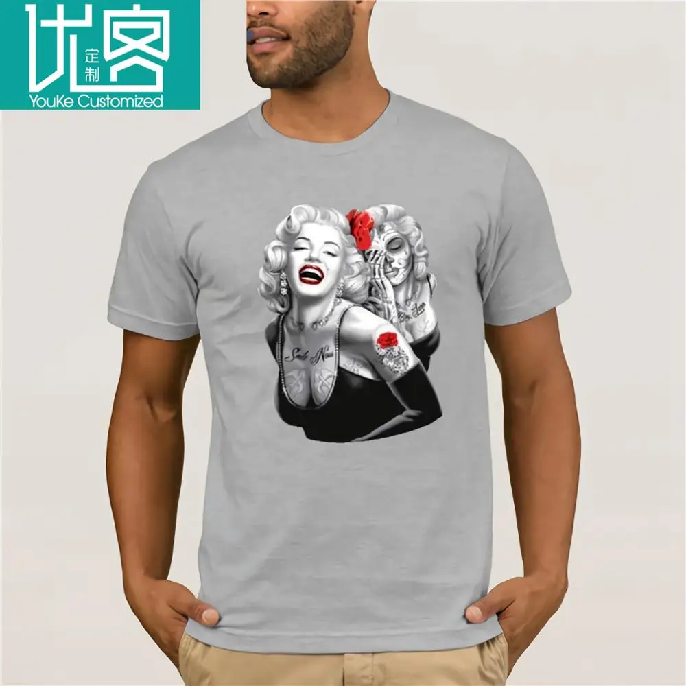 Футболка унисекс Marilyn Monroe. Череп татуированные Американская гордость Улыбка