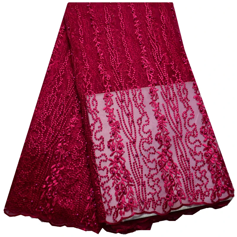 Высокое Качество Кружева Тюль С Бисером 2016 Новое Прибытие Африканский