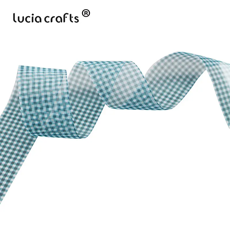 Lucia crafts 5 ярдов/6 ярдов 40 мм органза ленты для Свадьбы вечерние украшения сетчатая лента бант для волос подарочная упаковка аксессуары P0304 - Цвет: Color6   5yards