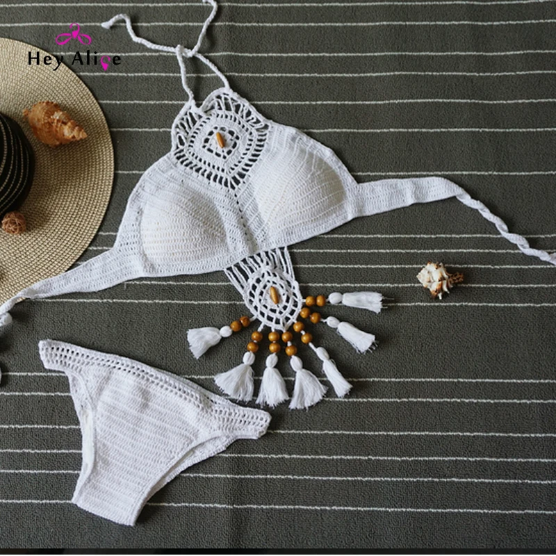 Heyelice Crochet Bathing Suits Bikinis Women New High Neck Swimwears Beach Modern Swimsuits Sexy Brazilian Biquinis | Спорт и