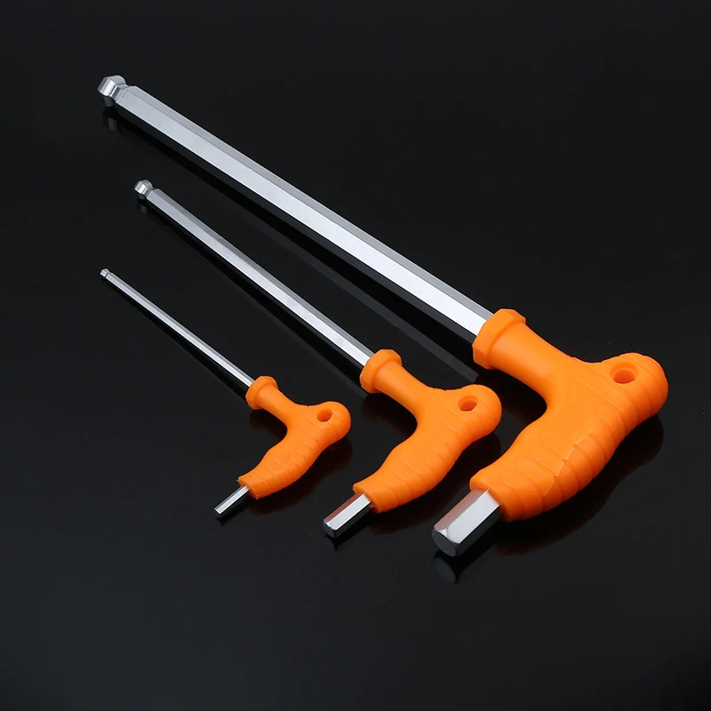 Universal Wrench Key Hex Spanner T Type Non-slip Handle Ball End 2.5mm 4mm 12mm 14mm Allen Set Hand Tools | Инструменты