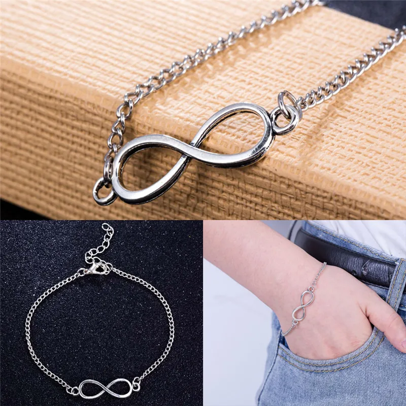 Новинка 2017 Bijoux модный винтажный браслет Бесконечность 8 подарочные браслеты