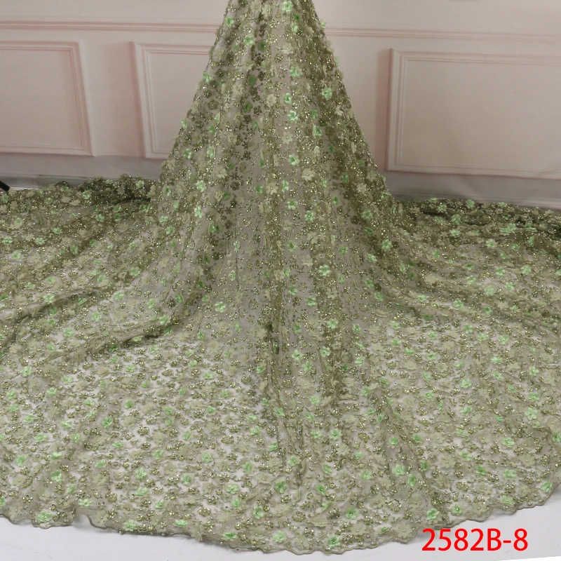 Latest Nigerian Navy Blue Laces Fabrics High Quality African Fabric Handmade Lace for Wedding Dress French Tulle Lace NA2582B-1