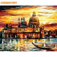 chenistory frameless venice landscape diy painting by numbers modern wall art calligraphy painting handpainted for home decors