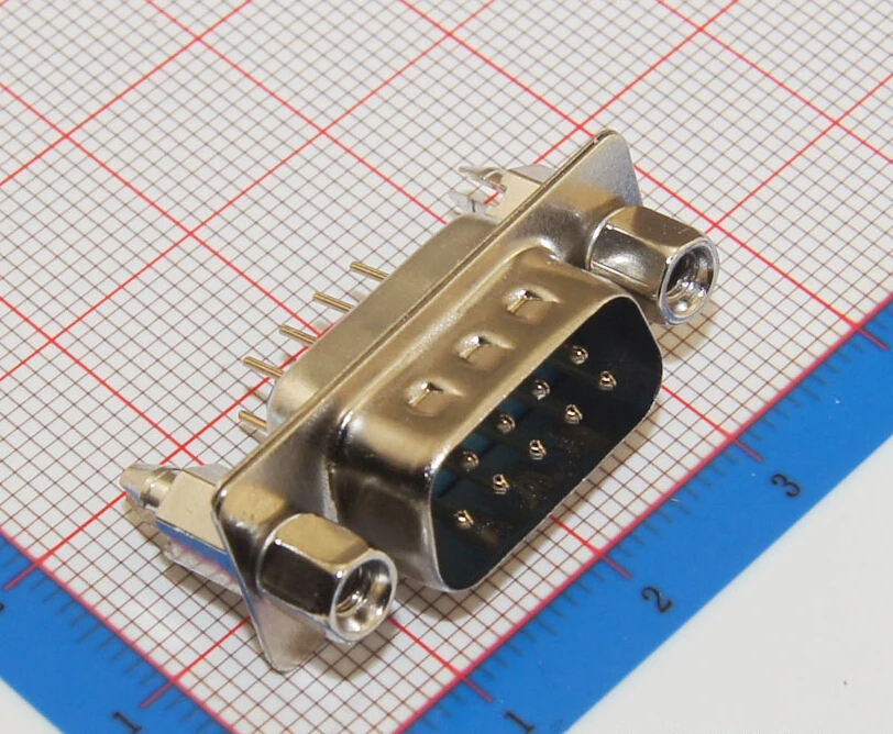 10 Pcs D-SUB 9Pin Male Vertical PCB Connector 2 Rows