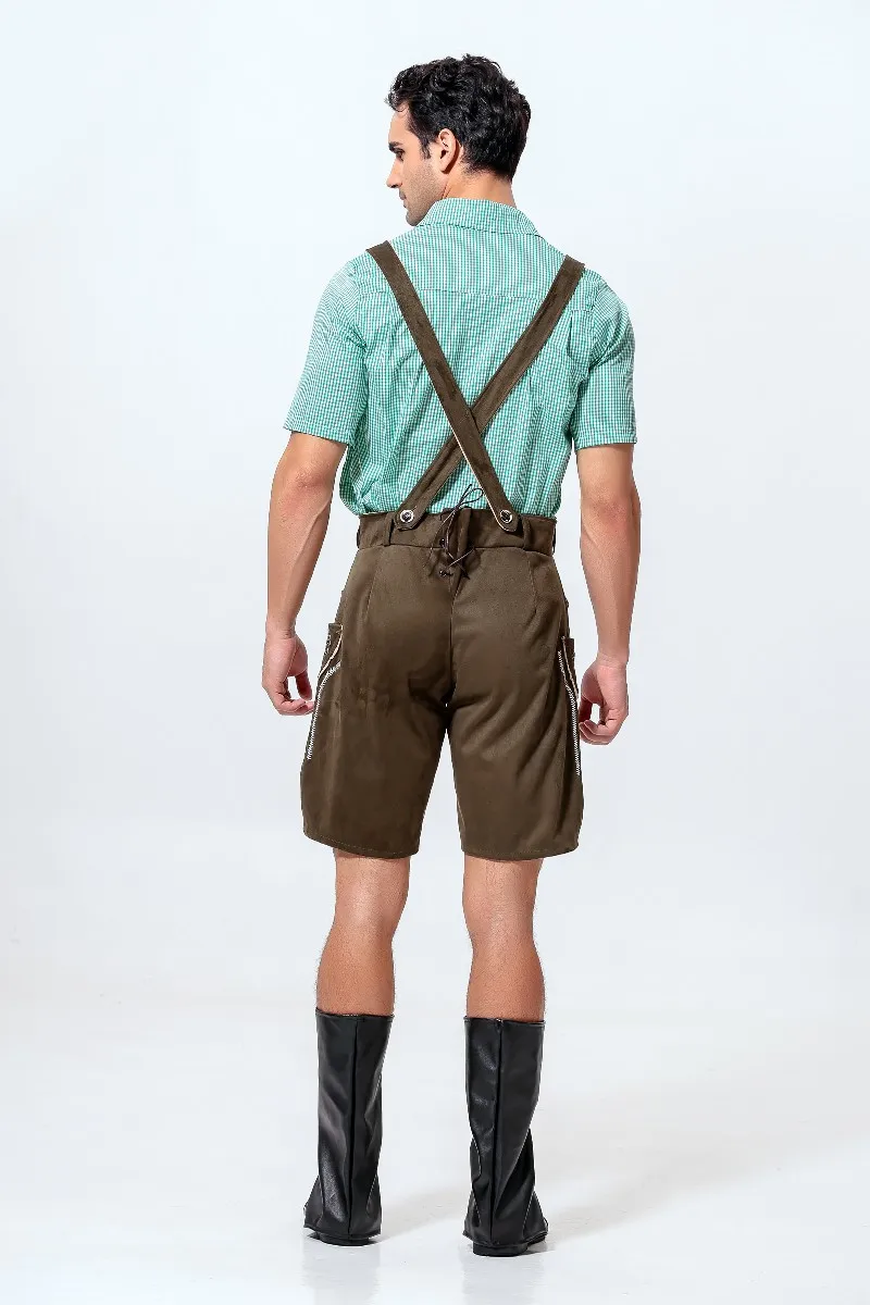Мужские костюмы Октоберфест, хлопок, кашемир, кожа, Lederhosen, вечерние, для косплея, официанта, фермера, игровые костюмы, Размеры M, L, XL