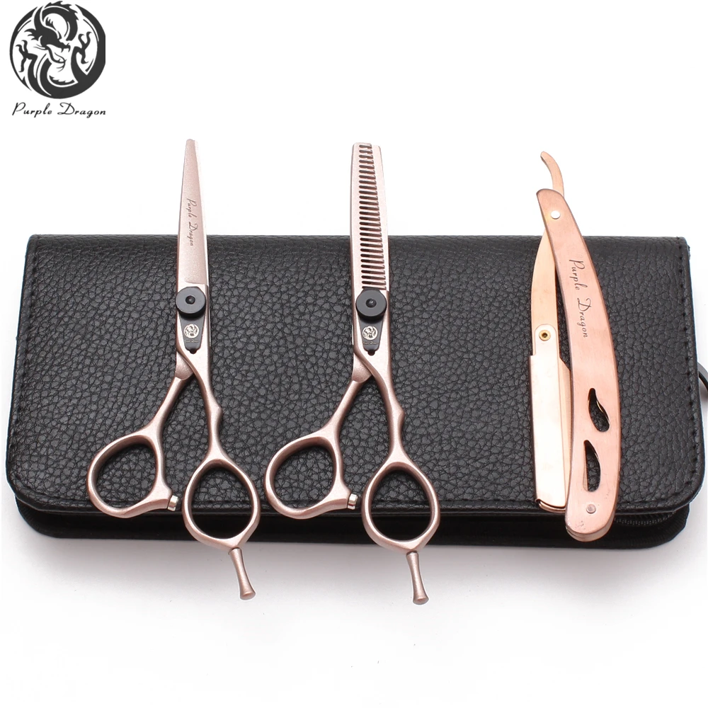 Костюм 6 дюймов Парикмахерские ножницы 17 5 см 440C фиолетовые драконовые