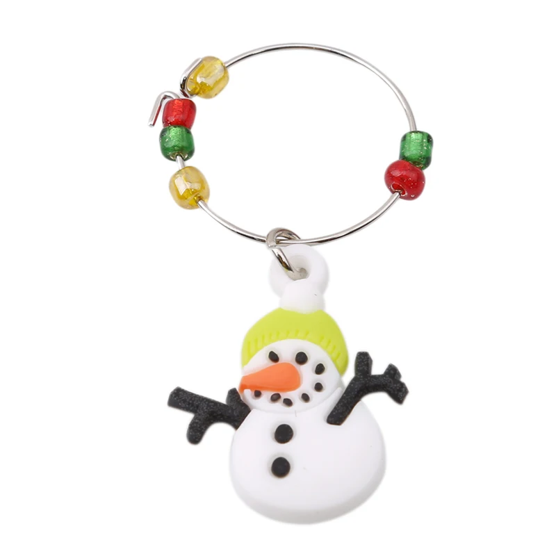 Christmas Wine Glass Party New Year Cup Ring Table Pendants Santa Claus Navidad 2019 Metal Decoration For Home | Дом и сад