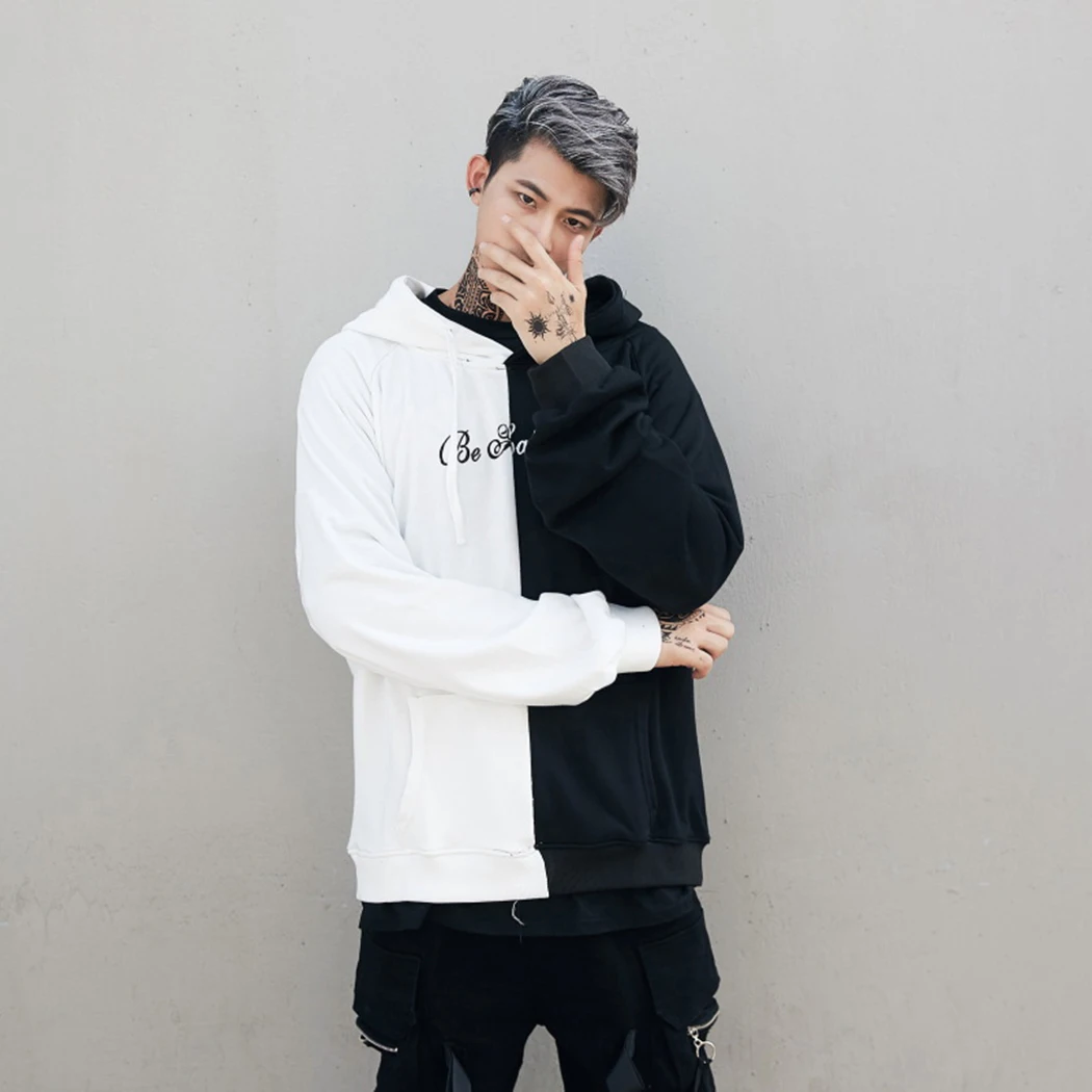 Харадзюку мужские толстовки свитшоты улыбка толстовка с капюшоном хип хоп