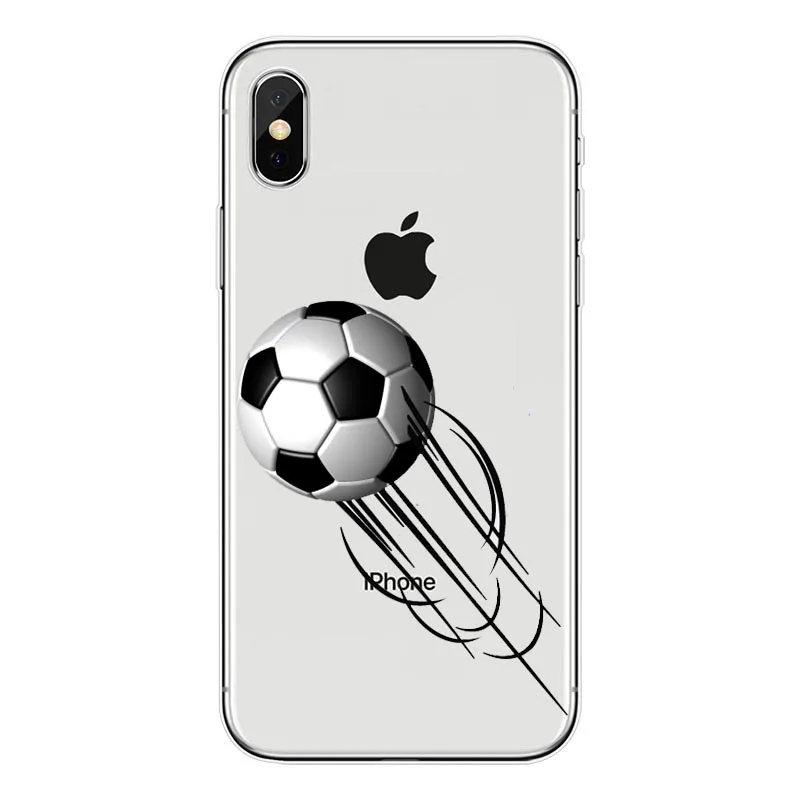 Футбольный Мягкий силиконовый чехол из ТПУ для iPhone XS Max 8 8Plus 7 6 6splus XR 5S