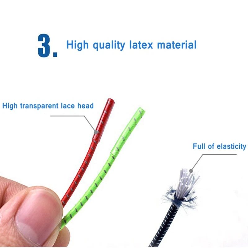 1 Pair New Elastic Shoelaces No Tie Shoe Laces Round Kids Adult Quick Locking Shoelace Outdoor Leisure Sneakers Lazy Lace