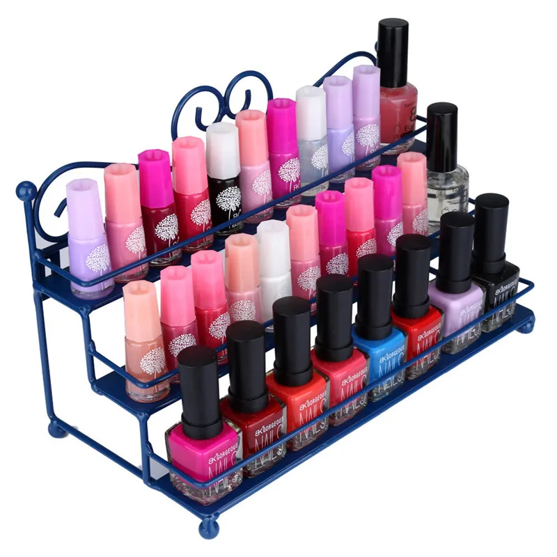 3-металлическая подставка Дизайн с сердечком лак для ногтей косметика