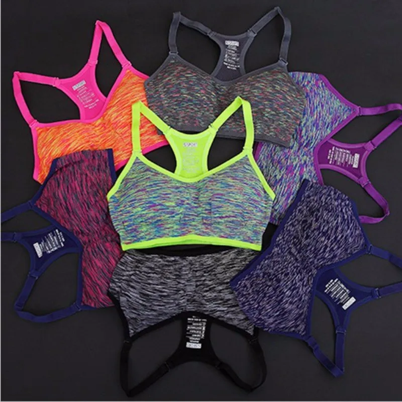 Professional Women Seamless Padded Bra Racerback Sporters Bras Workout Fitness Tank Top free shipping