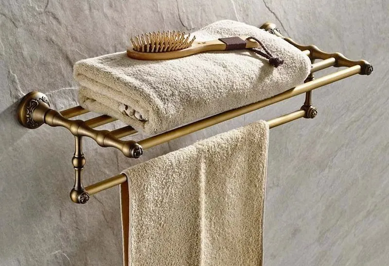 Towel Rack Античная латунь аксессуары для ванной комнаты Комплект полотенца бар кольцо для полотенец Держатель туалет бумага держатель крючок - Цвет: Towel Rack