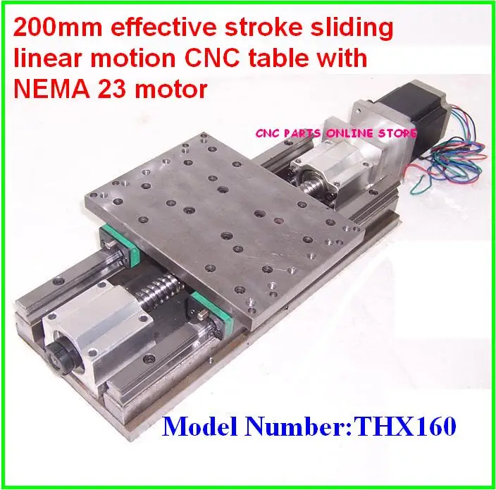 200 мм эффективный ход раздвижной линейный движения CNC стол с nema 23 двигателя |