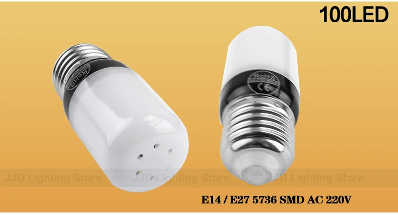 JJD кукурузы E14 светодиодный лампы E27 светодиодный светильник SMD5736 220 В кукурузы лампа 20 30 46 81 100 светодиодный s люстры лампы в форме свечи светодиодный светильник домашний декор
