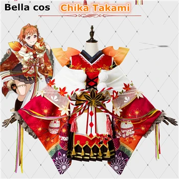 Lovelive Солнечный свет Aqours красный кленовый лист Chika Takami костюм кимоно для косплея карнавальное платье для косплея наряды в стиле аниме милое крыло - Цвет: Costume