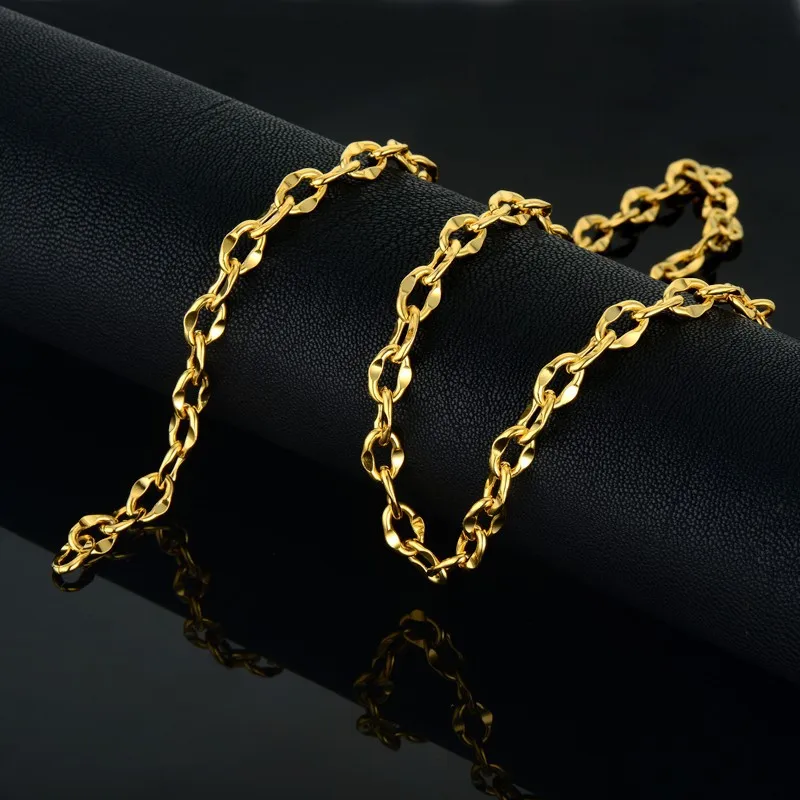 Ожерелье мужское из нержавеющей стали под золото 45/50/60/66|chain for men|long necklacenecklace hip hop |