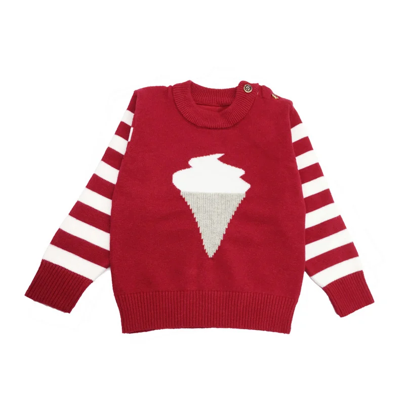 Knit Baby Boys Sweater Solid Cotton Infant Crew-Neck Clothes With Buttons Toddler Clothing |