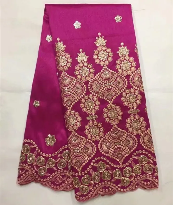 Элегантная африканская Джордж кружевная ткань с блестками индийская белая для