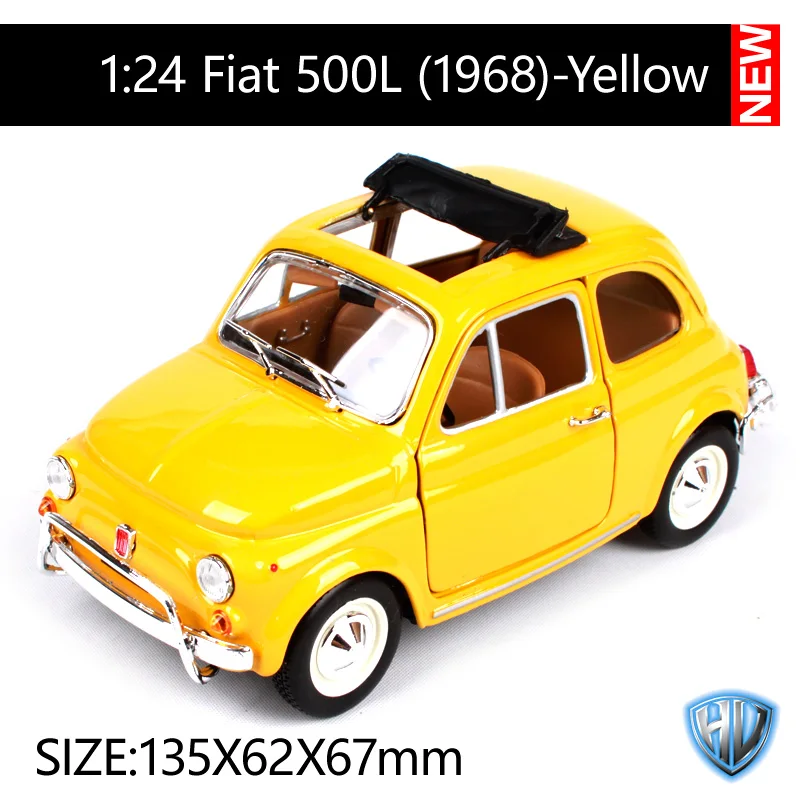 Bburago 1:24 Fiat 500F(1965) Fiat 500L(1968) Ретро классический автомобиль литая под давлением модель автомобиля игрушка Новинка в коробке MINI Cooper 22098 - Цвет: 22099