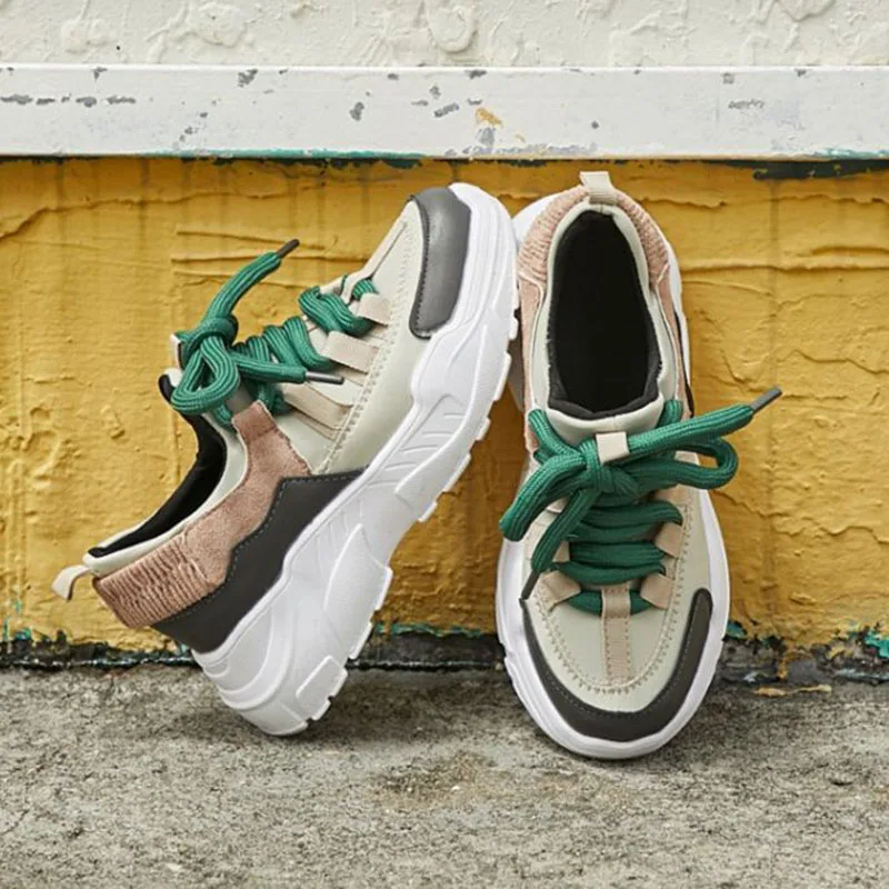 Женские кроссовки с толстой подошвой FITWEE молодежная Вулканизированная обувь