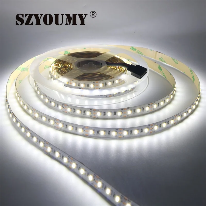 SZYOUMY яркий двойной белый SMD 3014 огни двухрядные 216 светодиодов/м 10 мм ширина супер