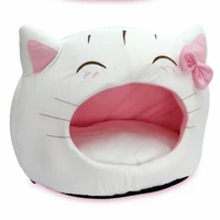 cute cat bow house dog bed pet bed warm soft dogs kennel dog house pet sleeping bag cat bed cat house