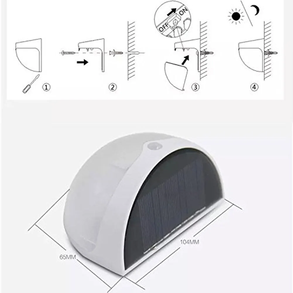 6 светодиодный белый/теплый белый светильник Сенсор Водонепроницаемый Солнечный