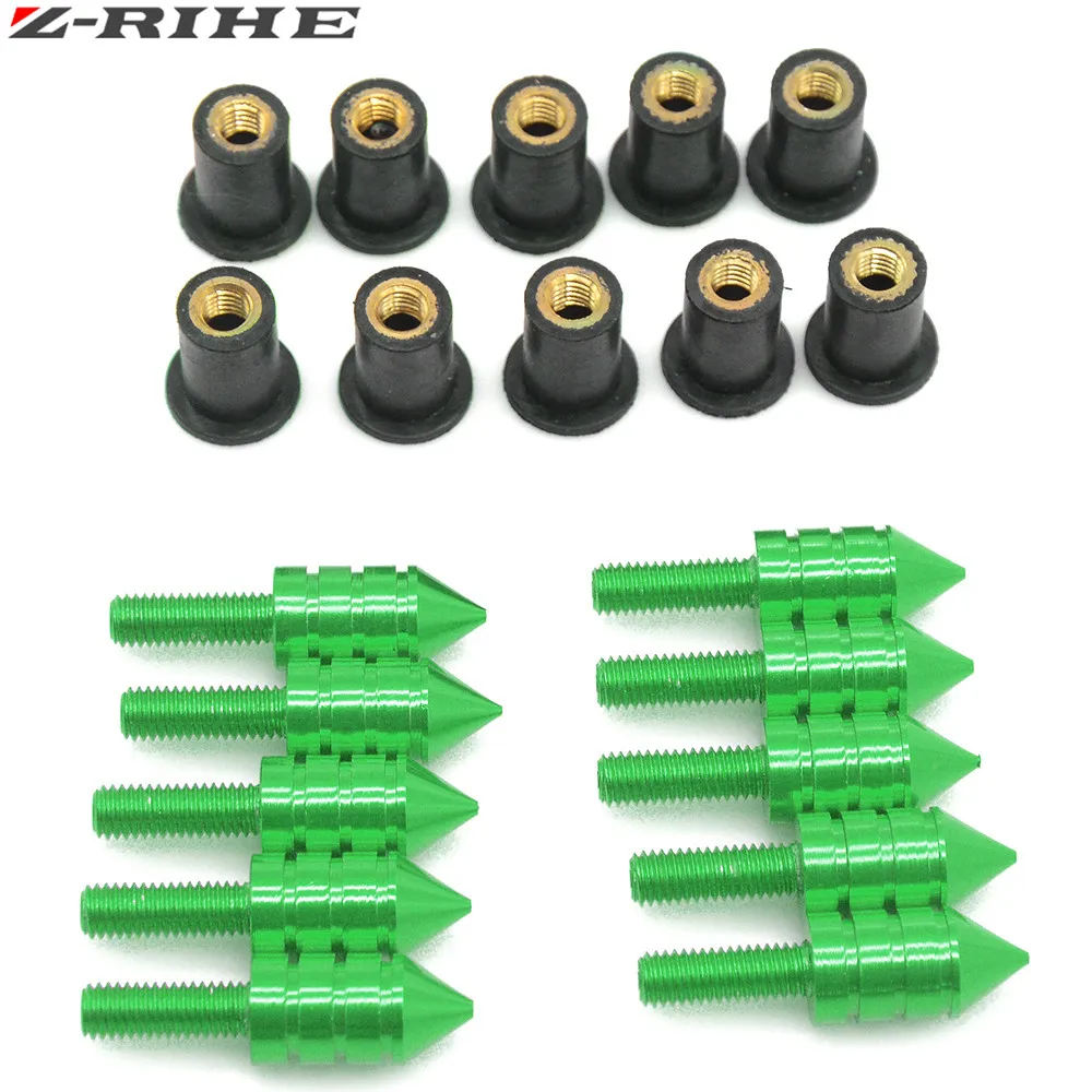 for Kawasaki Z1000SX ER6N Motorcycle Windscreen Spike M5 Bolts Well Nuts For ER-6F ER-6N NINJA 400R 650R Z125 Z250 Z800 | Автомобили и