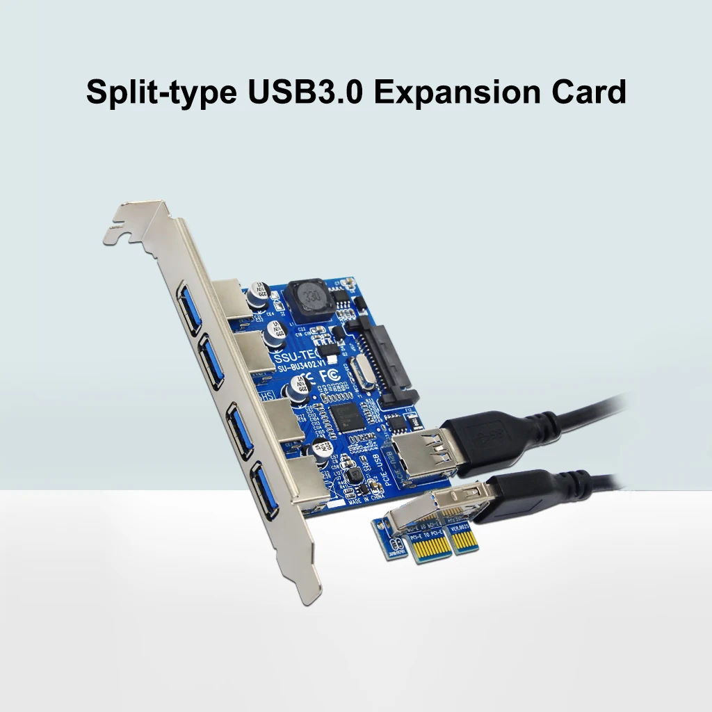 Супер скоростная 4 порта USB 3 0 быстрая 5 Гбит/с PCI E Плата расширения Express адаптер
