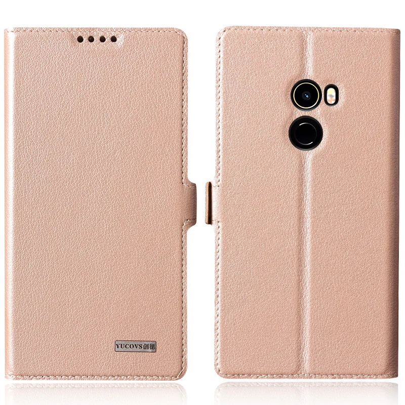 Rose gold Чехол из натуральной кожи для Xiaomi mi Mix 2 mi x2 mi x2 M mi x2 чехол с магнитной застежкой для телефона+ бесплатные подарки - Цвет: Rose gold