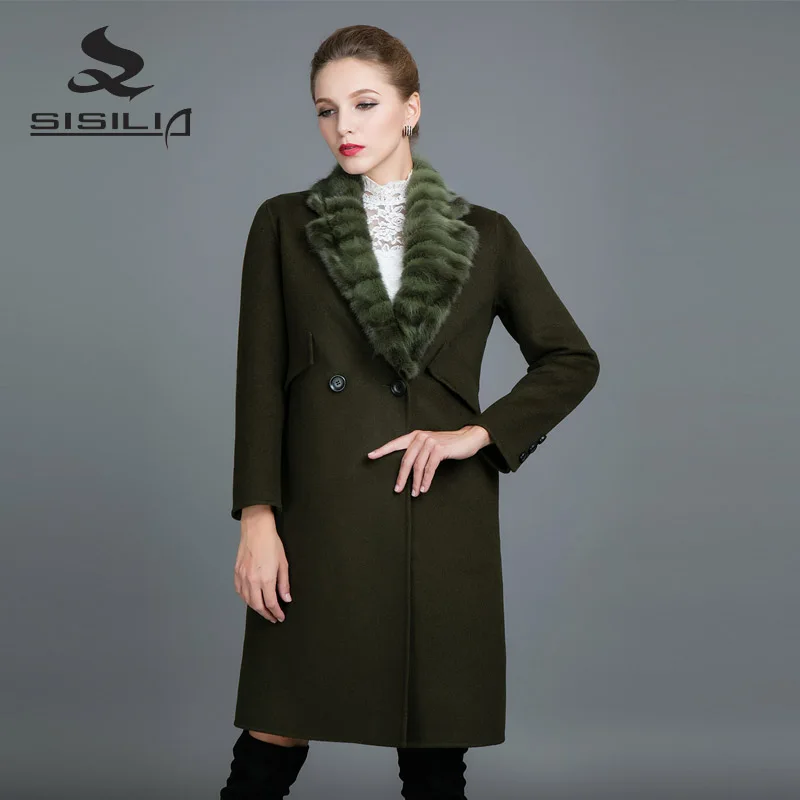 Sisilia Новинка 2017 года Зима Для женщин теплые Шиншилла Мех животных модные Стиль
